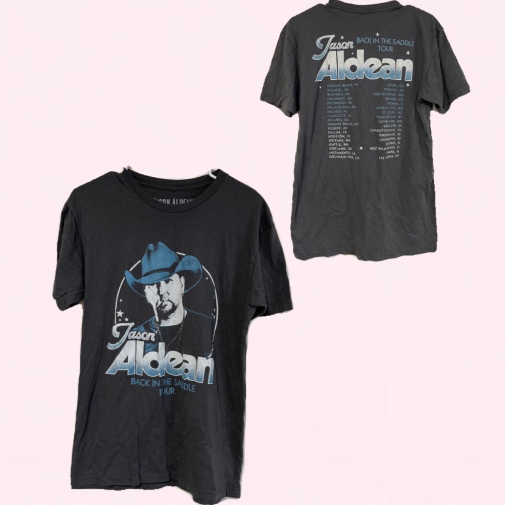Jason Aldean back in the saddle music tour shirt